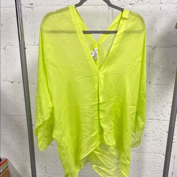 Neon Yellow Swim Cover-Up - LOVE QUOTES - One Size NWOT - Picture 1 of 3